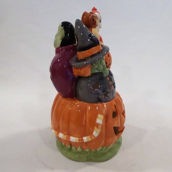 NEW 10” HALLOWEEN PUMPKIN WITCH SKELETON DRACULA CERAMIC ELECTRIC LAMP - Picture 6 of 16